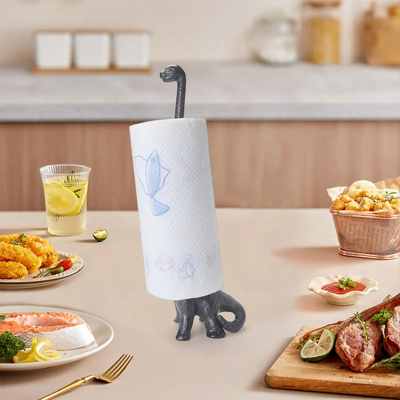 

Dinosaur Paper Towel Holder Toilet Paper Stand for Toliet Countertop Kitchen