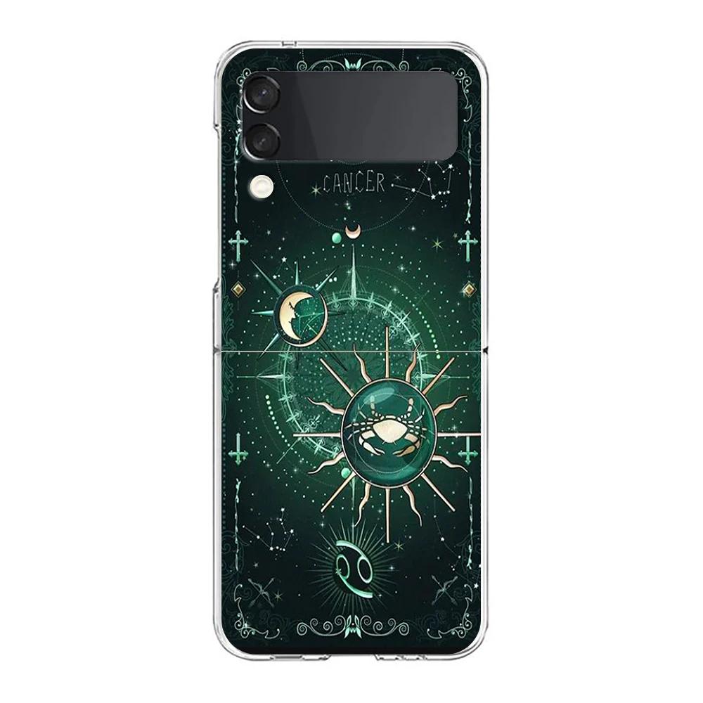 Constellation Phone Cover For Samsung Galaxy Z Flip 6 5 4 Case Transparent For Samsung Z Flip 3 Hard PC Foldable Shell Capas Bag