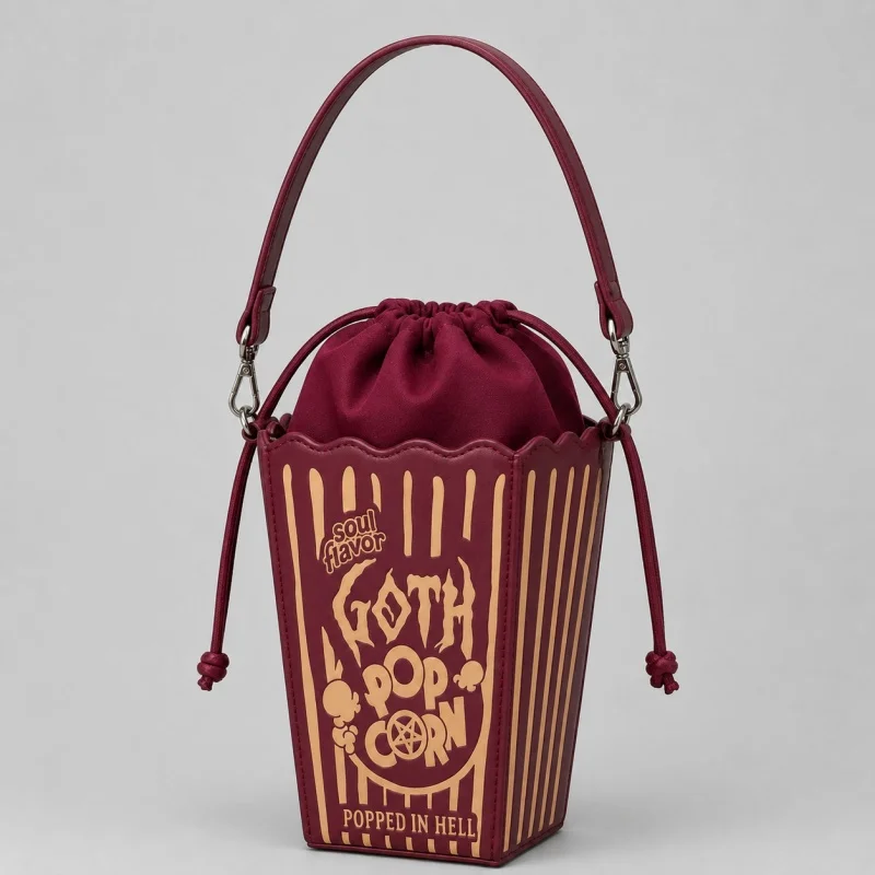 2026 Fashion Fun Popcorn Bucket Design Handbag Women's PU Shoulder Bag New Unique Crossbody Bag Women's Style