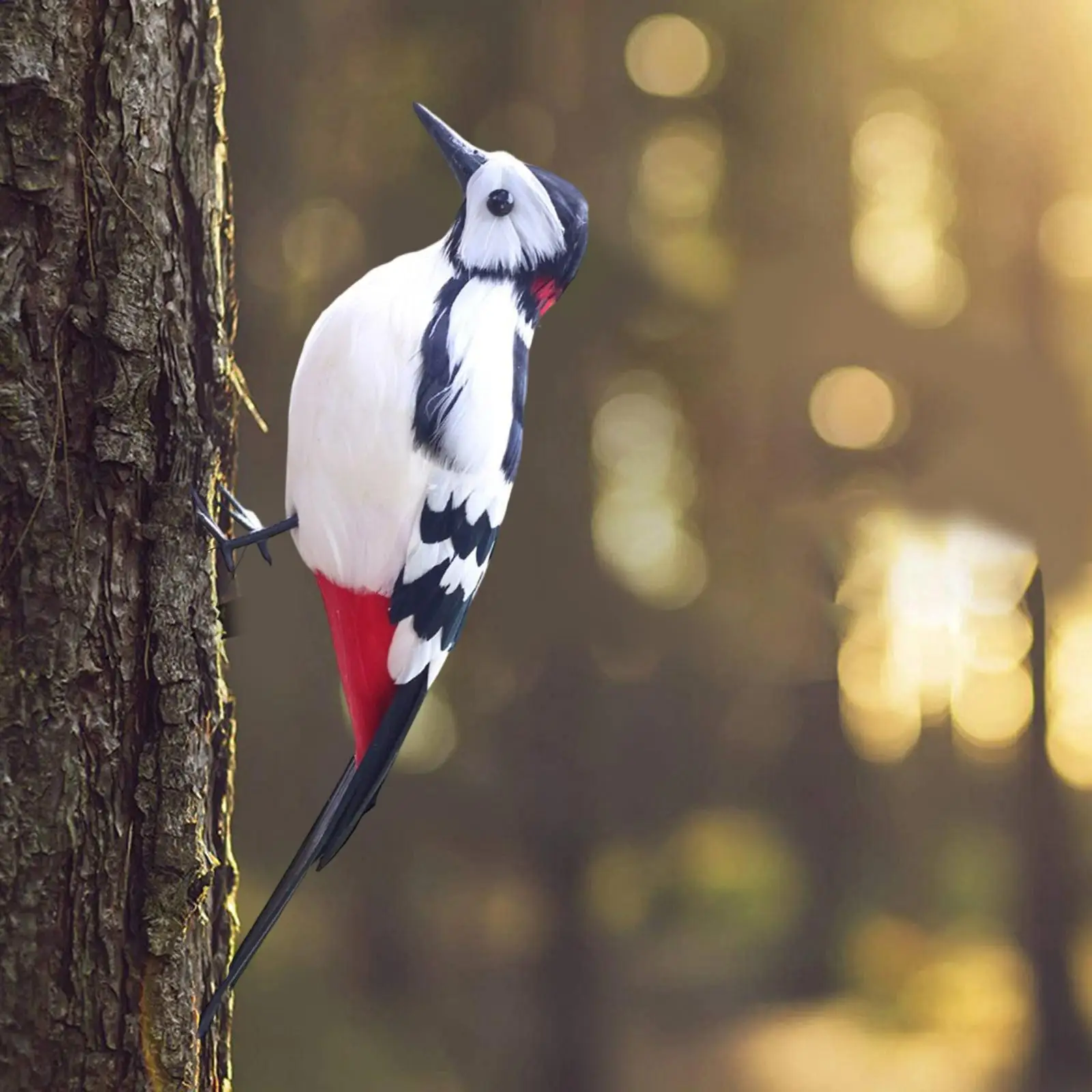Simulation Bird Figurine Realistic Woodpecker Model Garden Decoration for Outdoor Yard Decorating Props