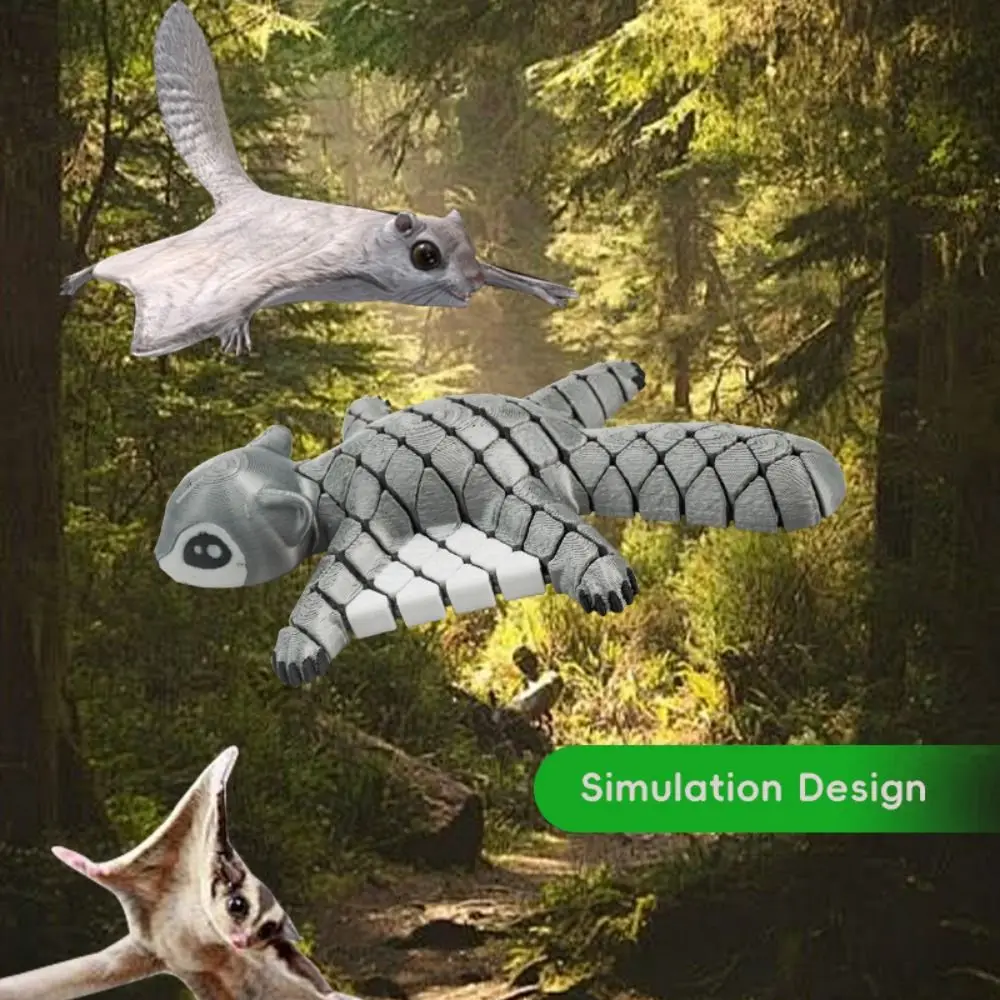 

Забавная летающая белка, напечатанная на 3D-принтере, с подвижными суставами, креативное настольное украшение, декоративная статуэтка, милый сувенир ручной работы