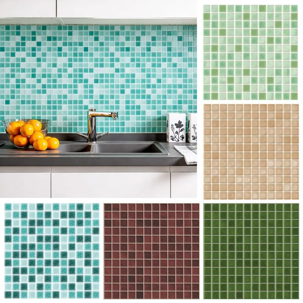 1PC New Waterproof 3D Wall Sticker Moisture-proof Oil-proof Kitchen Cabinet Renovation Tile DIY Anti Fouling Wall Decal