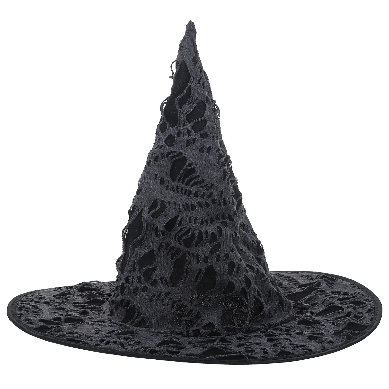 

Halloween Broken Holes Witch Hat Lightweight Iron Cloth Costume Party Prop Cosplay Elegant Style Festival Decoration
