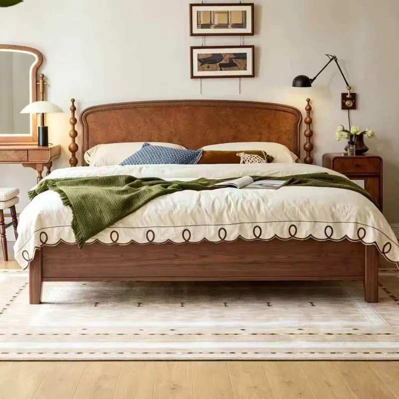 French bed solid wood bed, starry sky solid wood bed