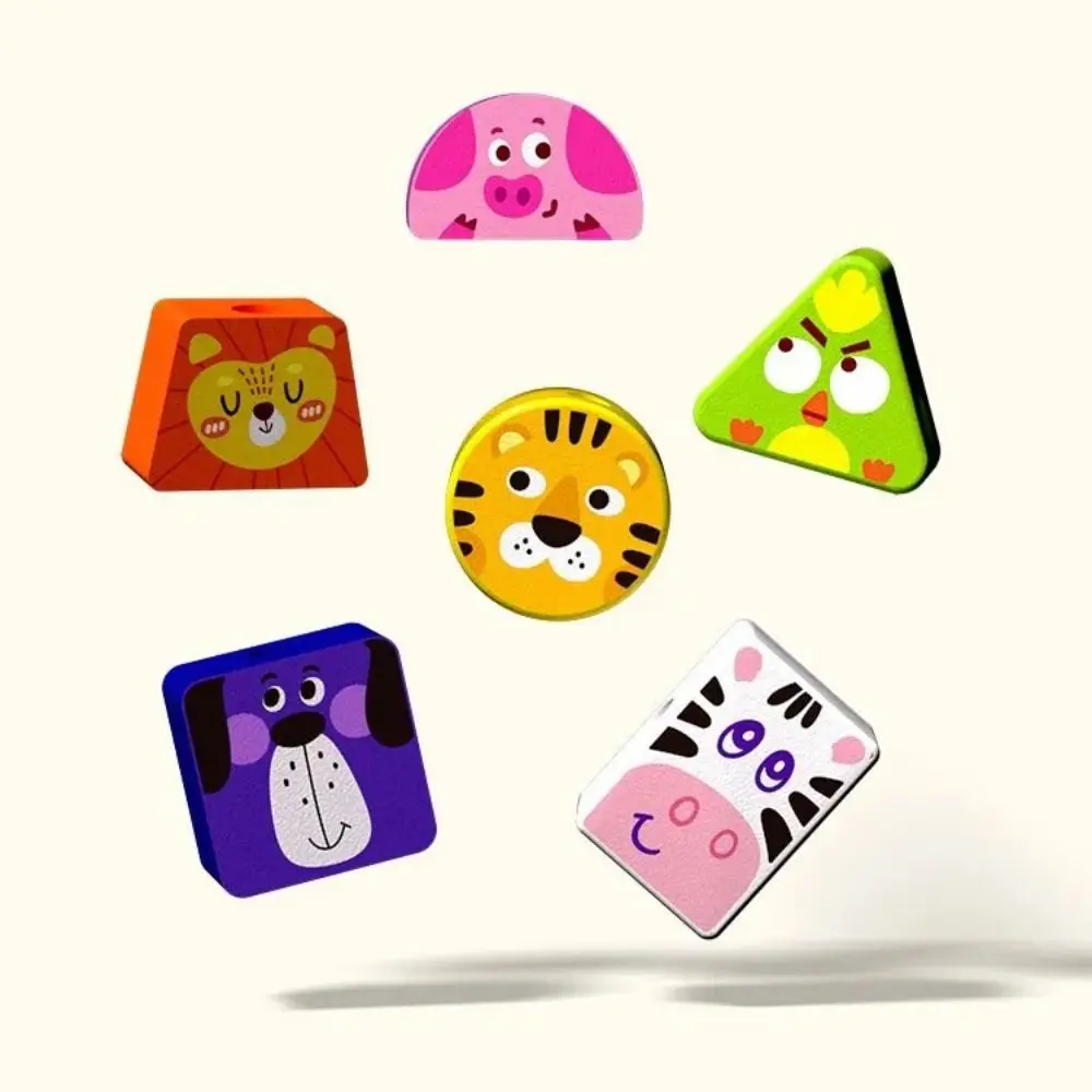 モンテッソーリ木製ビーズ迷路 知育 動物柄 ビーズ通し 積み木 認識啓発