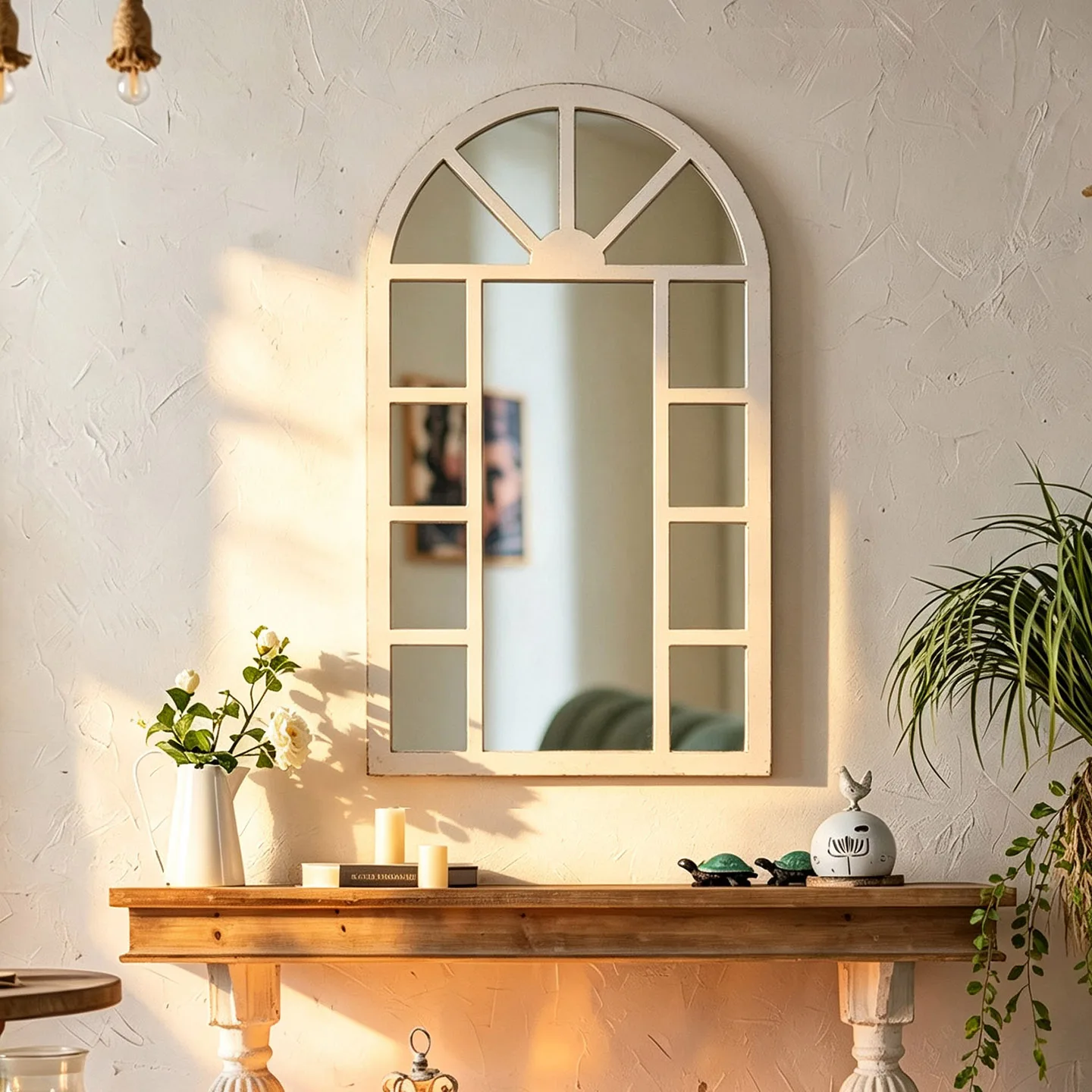 Arched false window mirror ins wall hanging decorative mirror B & B villa entrance living room wall hanging mirror