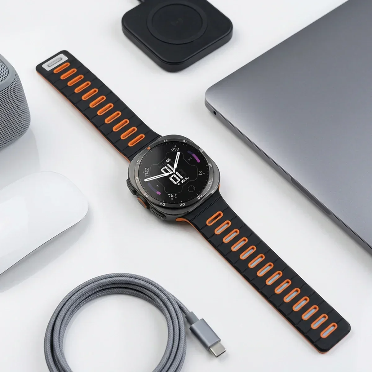 Magnetisches Silikonarmband für Samsung Galaxy Watch Ultra 2 47 mm, Sportarmband für Galaxy Watch 9/8 40/44, Watch 8 Classic 46 mm, Armband. – Detail 5