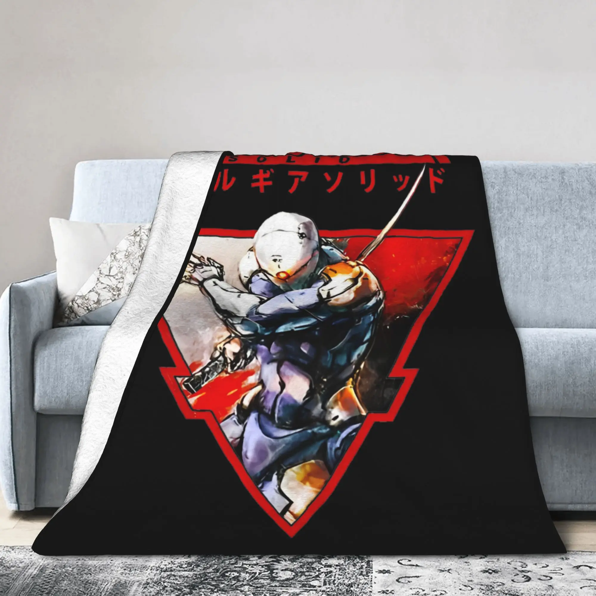Metal Gear Solid Grayfox Blanket Cover  Fleece Throw Blanket Home Couch Decoration Lightweight Bedspreads Portable