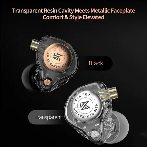 Imagen 2 del producto Auriculares intrauditivos KZ EDX PRO 2 con auriculares de bobina dinámica controlados por cable HIFI de alta fidelidad versión mejorada