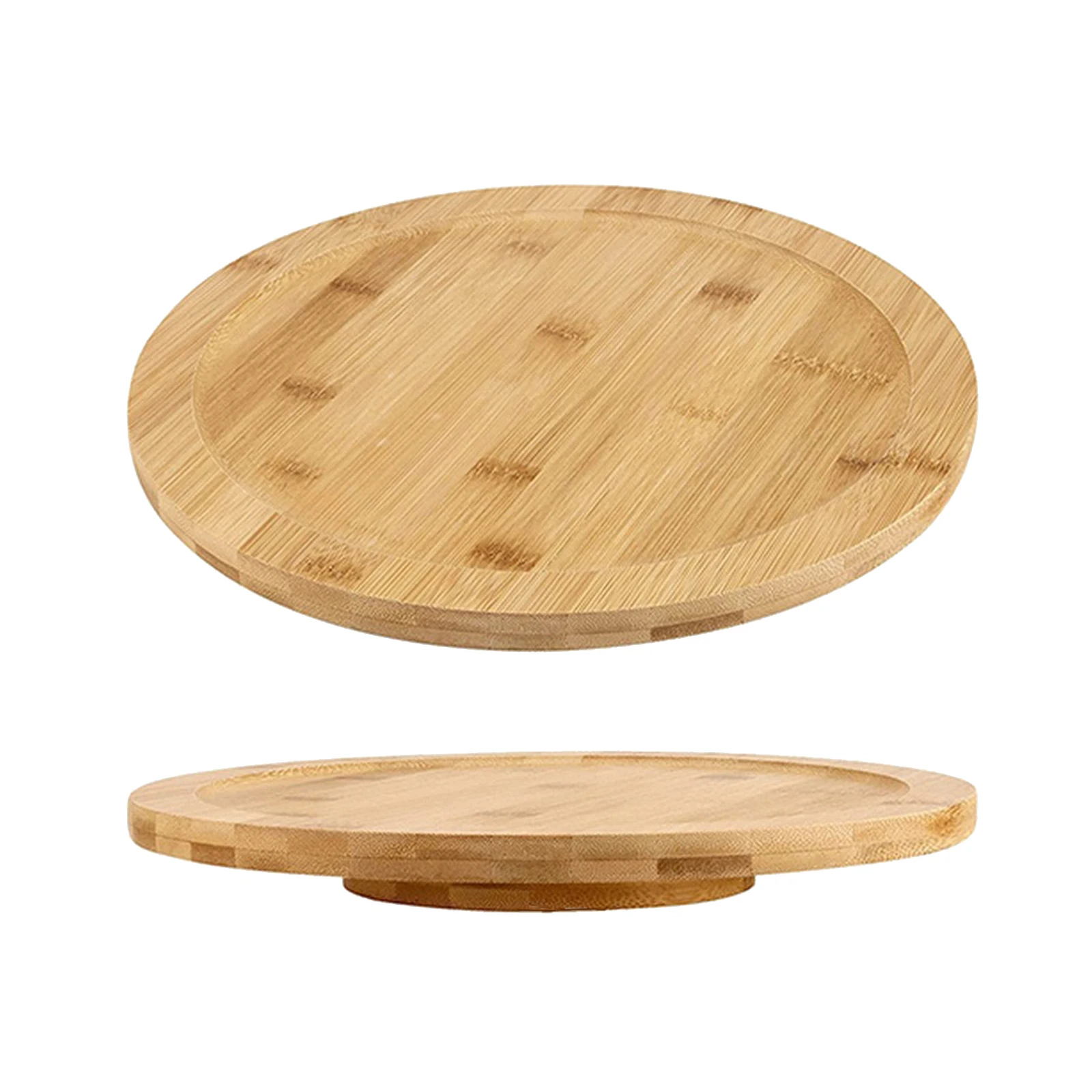 Cake Stand Turntable, Wood Serving Platter 360 Rotating Board, Revolving Wooden Rotating Dining Plate for Countertop Pantry