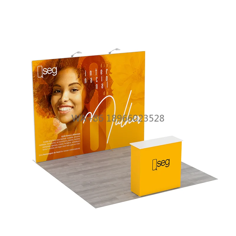 Qseg Lightweight Portable Aluminum 10x10 Exhibition Booth Trade Show Display 3x3 Backdrop Stand with Toolless