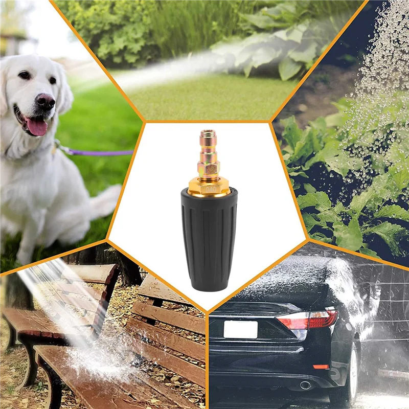 فوهة A45F-Turbo لغسالة الضغط، فوهة دوارة و7 أطراف، توصيل سريع 1/4 بوصة، 4000 رطل لكل بوصة مربعة