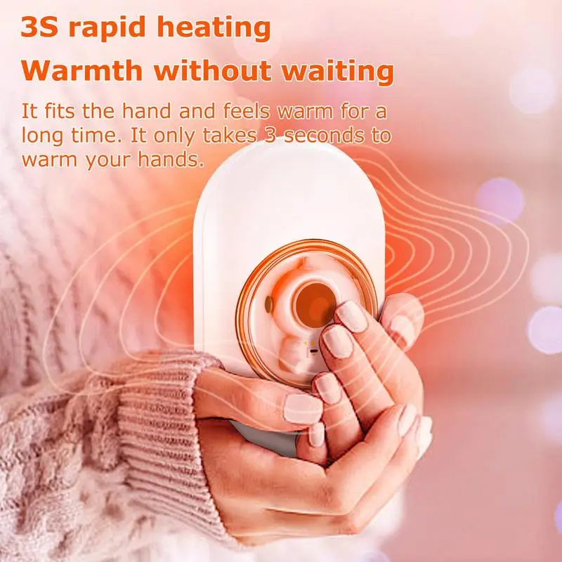 Portable Fast Heating Hand Warmer Electric Pocket Hand Warmer Power Bank 2 Level Adjustable Heater Gifts Outdoor Winter