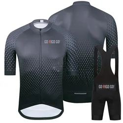 2024 New Go Rigo Go  Summer Men's Short Sleeve Cycling Shorts Suspenders Set New Arrival Cycling Shirt Outdoor Cycling Clothing