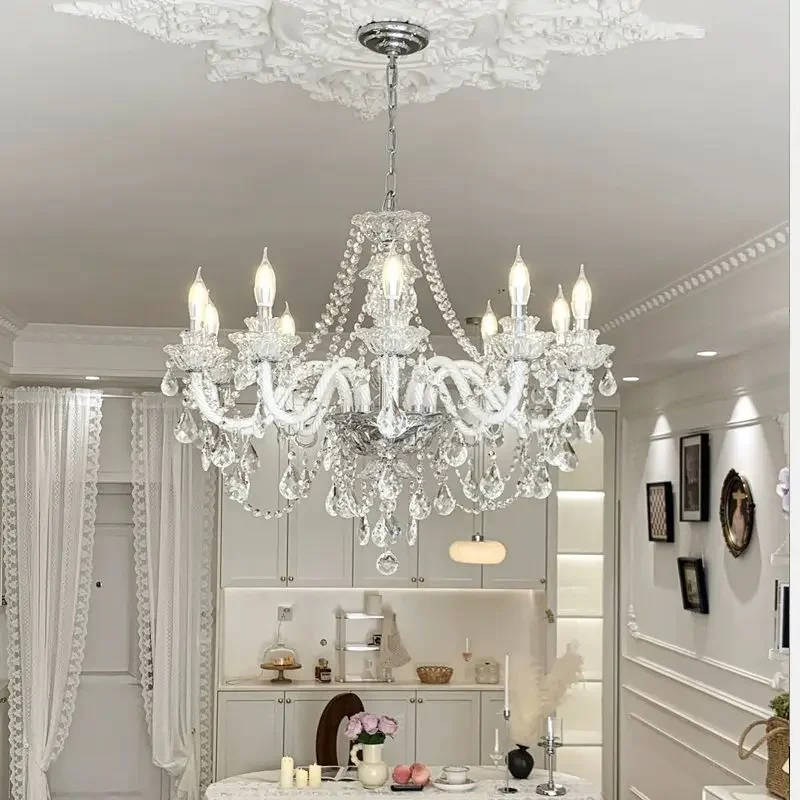 French Light Luxury Crystal Chandelier Creative Personality Living Room Retro Court Style Dining Room Lamp High-end Lamp Lights