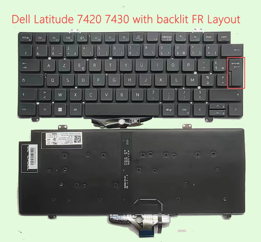 Keyboard For Dell Latitude 7420 7430 7520 7530 5420 5421 5430 5431 5440 with backlit FR French Layout