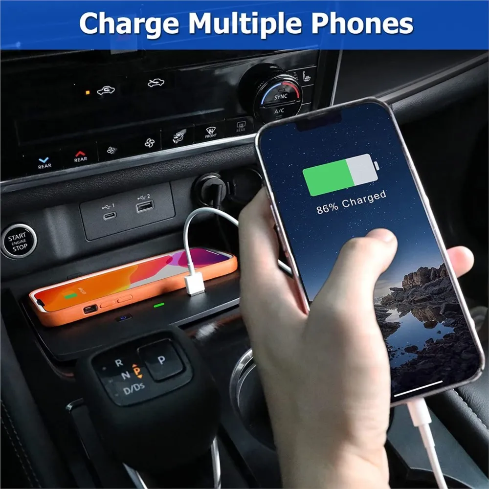 Car Wireless Charger For Nissan Rogue T33 2021 2022 2023 2024 Qi Car Mobile Phone Wireless Charging Pad Interior Accessories