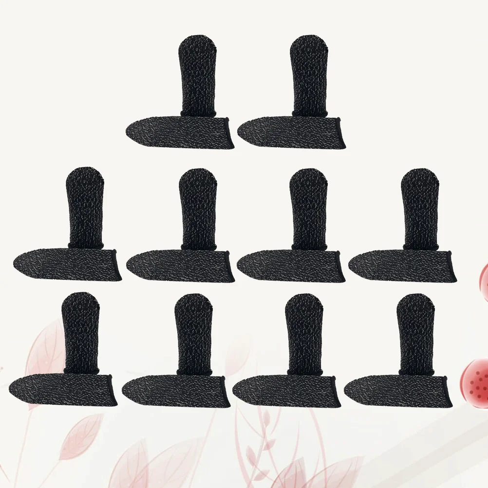 10Pcs Elastic Finger Cots Anti-Sweat Touch Sensitivity Phone Game Playing Accessory Lightweight Portable Black Edge