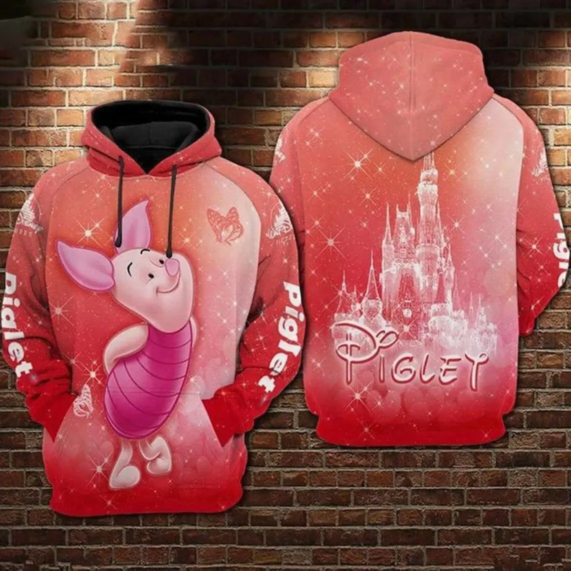 2024 Disney Winnie the Pooh Piglet 3D Print Hoodie Mens Womens Casual Sweatshirt Cartoon Zipper Hoodie Fashion Street Hoodie