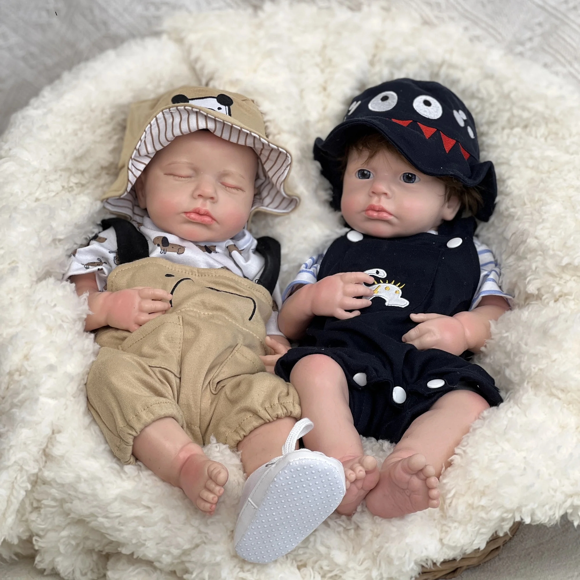 

45cm Full Body Soft Solid Silicone LouLou Bebe Reborn Handmade 3D Painted Skin Lifelike Newborn Doll Corpo De Silicone Doll