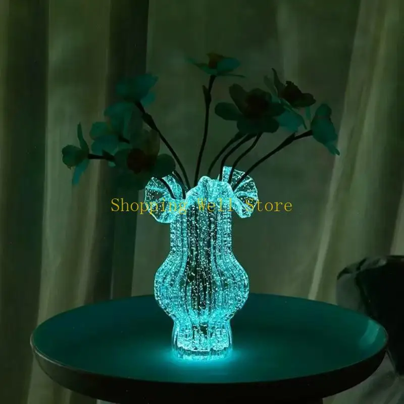 KX4B Grand Gluging clair dans des vases fleurs en verre foncé pour les mariages Centres Decors