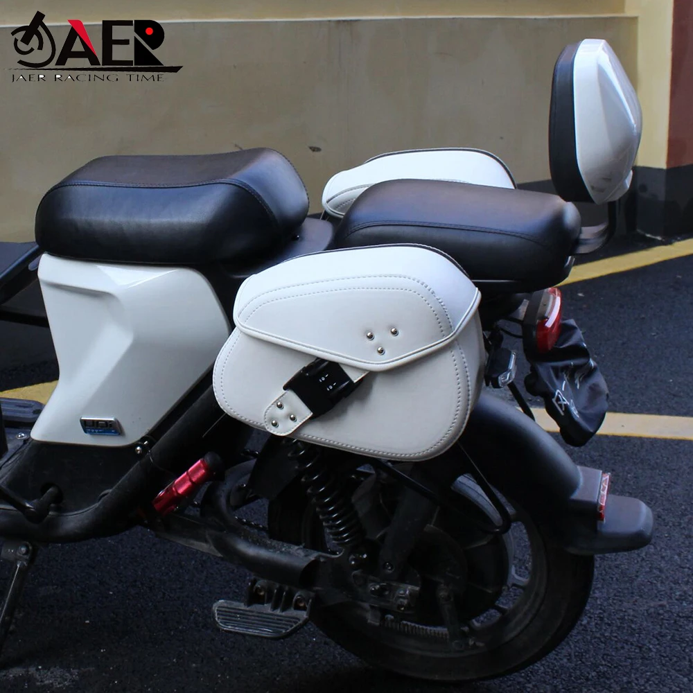 White Waterproof Motorcycle Tail Bag Multifunction Motorcycle Rear Seat Bag High Capacity