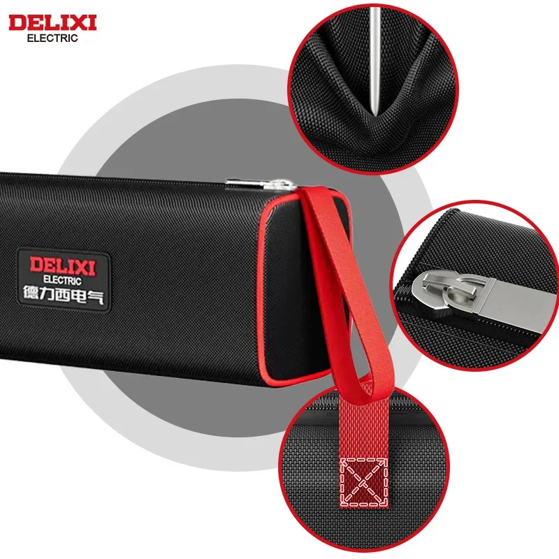 DELIXI Electric Heavy‑Duty Tool Bag Oxford Fabric Wear‑Resistant Tote Carry Pouch Multi‑Purpose Handbag Hardware Tools Storage