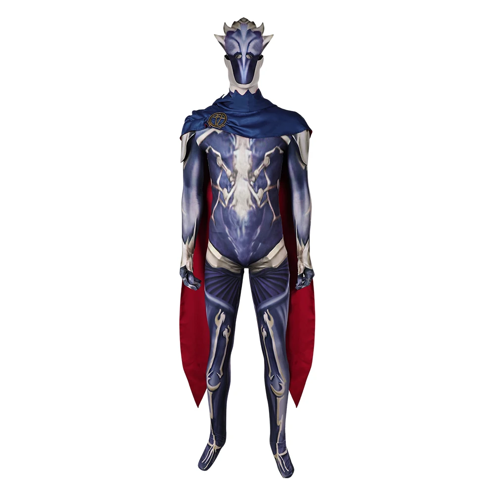 Arcane Viktor Cosplay Fantasia Mechanical Pioneer Costume Cloak Jumpsuit Mask Disguise For Boy Men Adult Halloween Carnival Suit