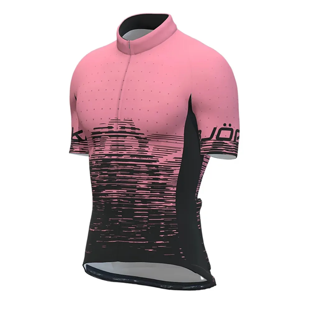 Verano BJORKA hombres de manga corta Ciclismo Jerseys Ropa Ciclismo Para Hombre bicicleta rosa camisas de secado rápido