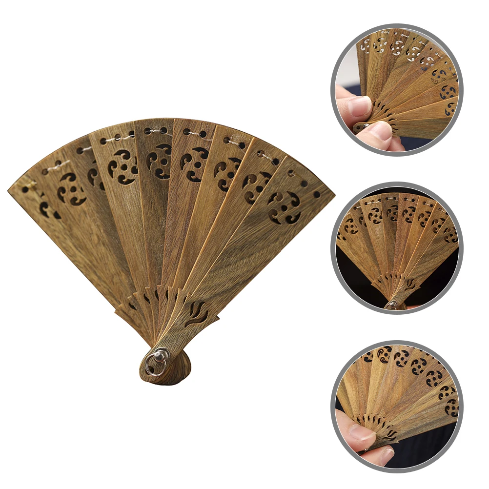 مروحة صغيرة سيارة قلادة الخشب مروحة قابلة للطي ديكور المفاتيح سحر شنقا نامور الفنون الحرف جرس ريترو ستايل