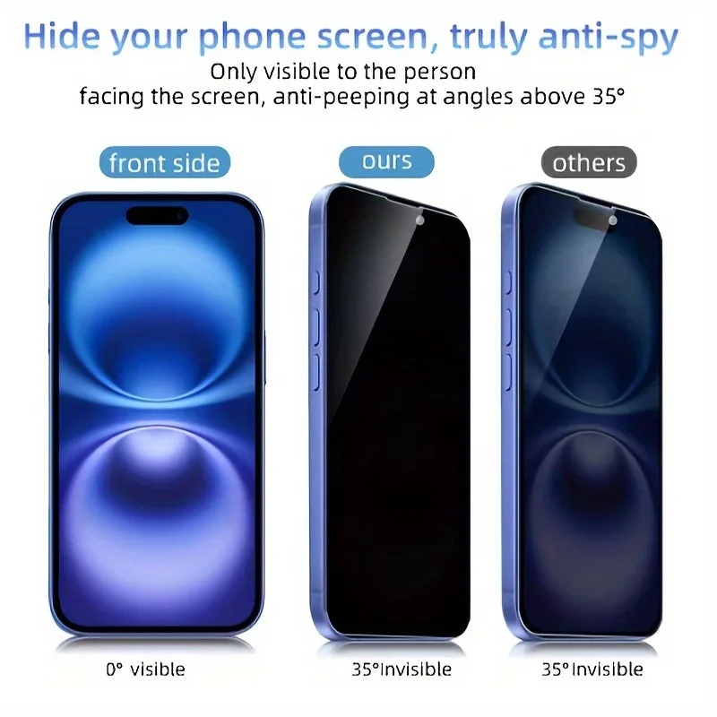 2 قطعة الخصوصية الزجاج المقسى آيفون 14 15 16 17 برو ماكس مكافحة التجسس الهاتف الزجاج آيفون 13 12 Mini 11 Pro XR XS 7 8 الزجاج