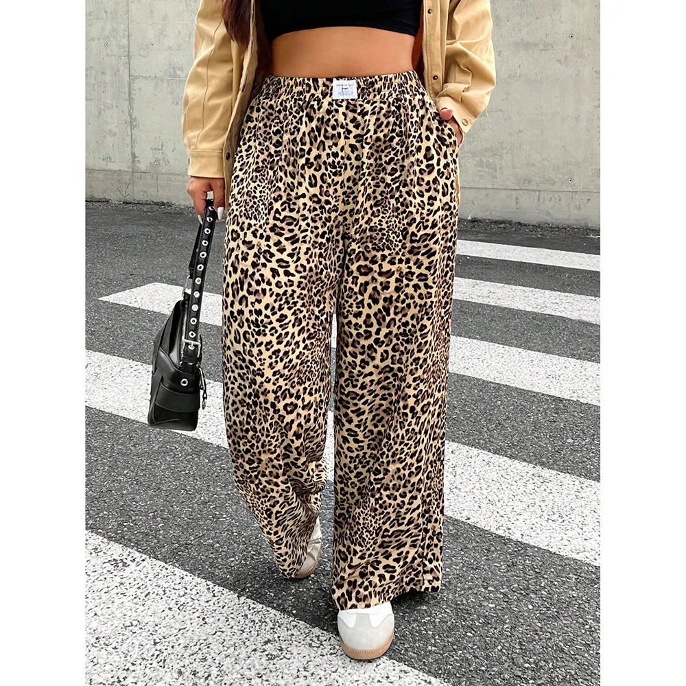 Retro Trendy Losse Rechte Pijpen Casual Broek Vrouwen Zomer Wijde Pijpen Loose Fit Veelzijdige Lange Broek Comfortabel Faionable