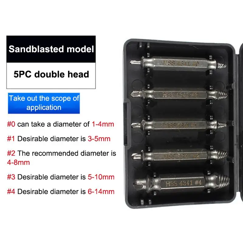

5Pcs Damaged Screw Extractor Set HSS Drill Bit Stripped Broken Remover Small Easily Quickly Take Out Kit Easy Demolition Power
