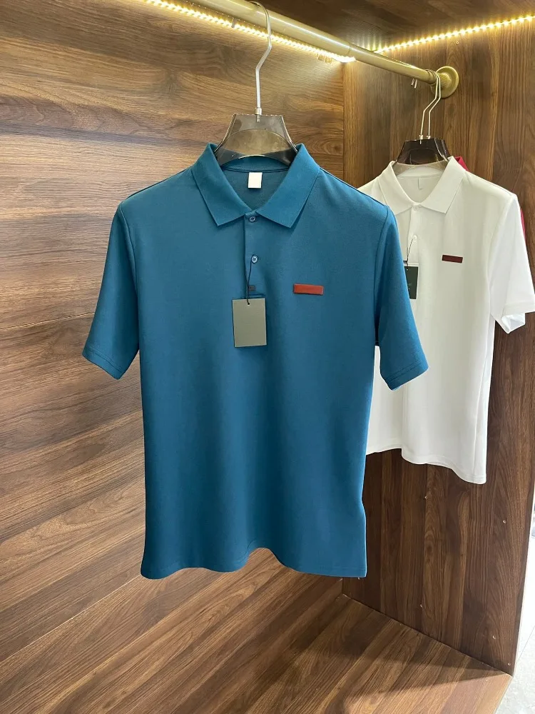 2024 Spring/Summer New Men\'s T-shirt Short Sleeved Polo Collar Comfortable Breathable High Quality Business Casual Versatile Top