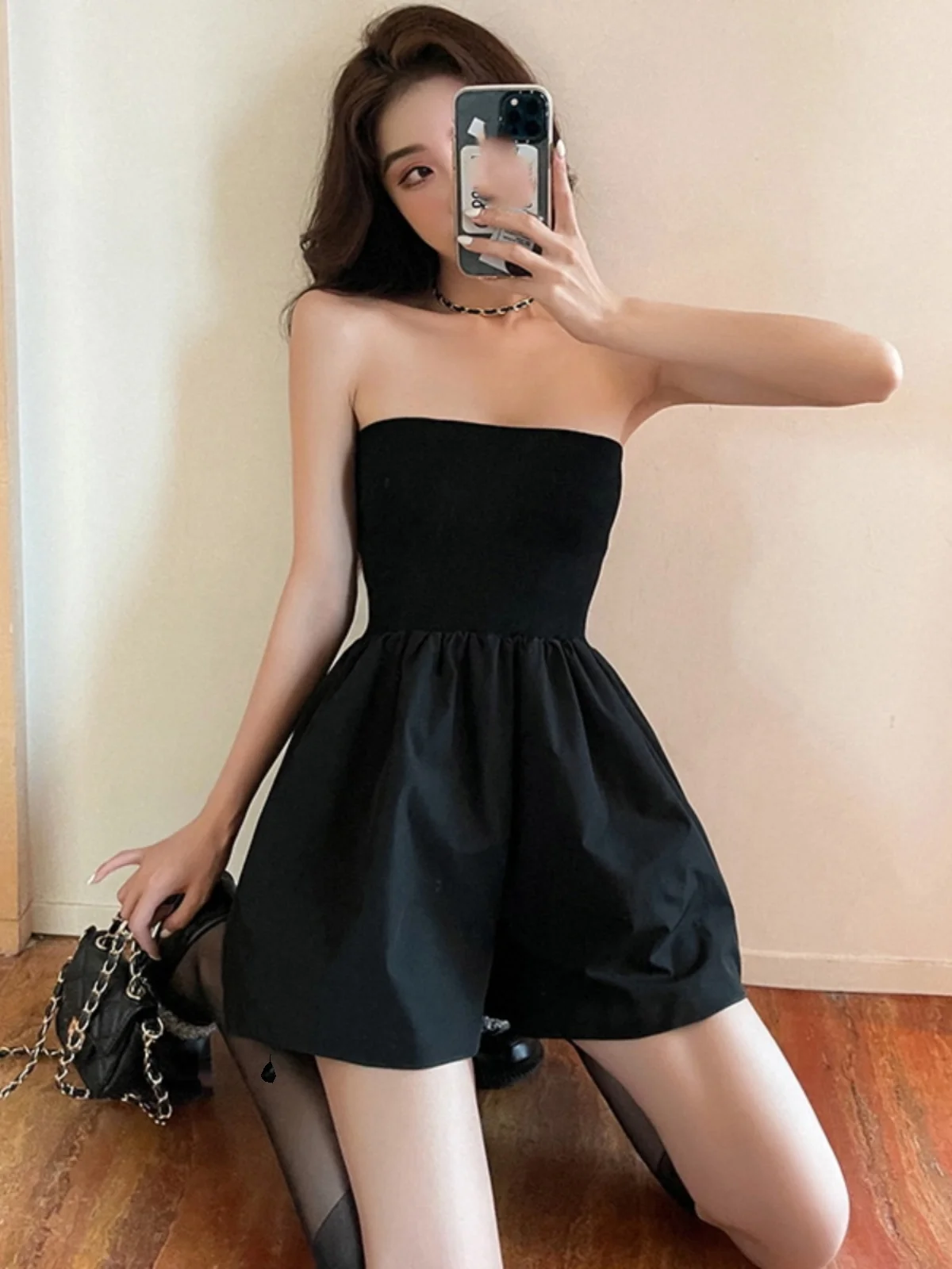 여성 여름 하이웨이스트 원피스 레이온 코튼 혼방 편안한 와이드 레그 팬츠 트렌디 캐주얼 하이웨이스트 코르셋 탑