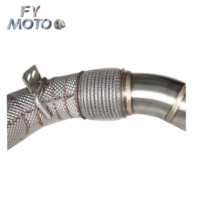 Exhaust Downpipe for BMW F10 M5 2012+ F13 M6 2012+ S63 engine with heat shield