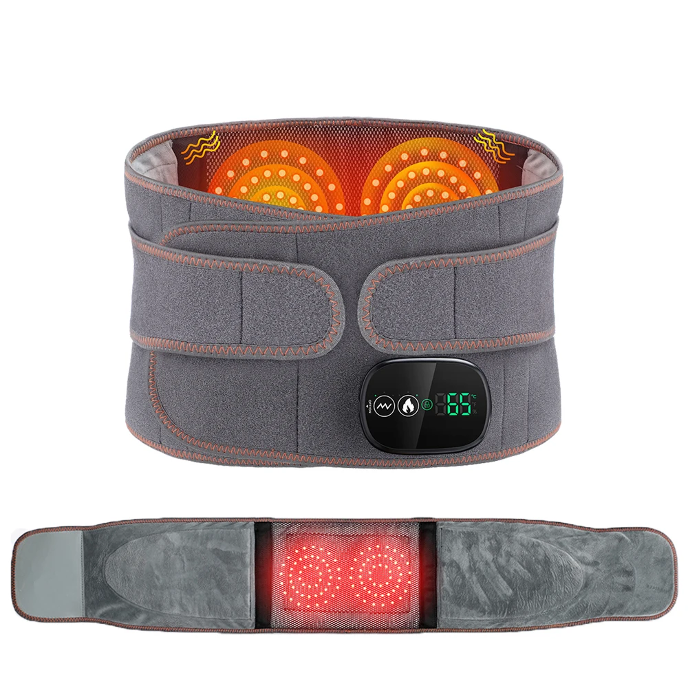 1Pcs,Electric Heating Waist Massager Vibration Hot Compress Lumbar Brace Back Massage Support Belt Promoted Blood Circulation