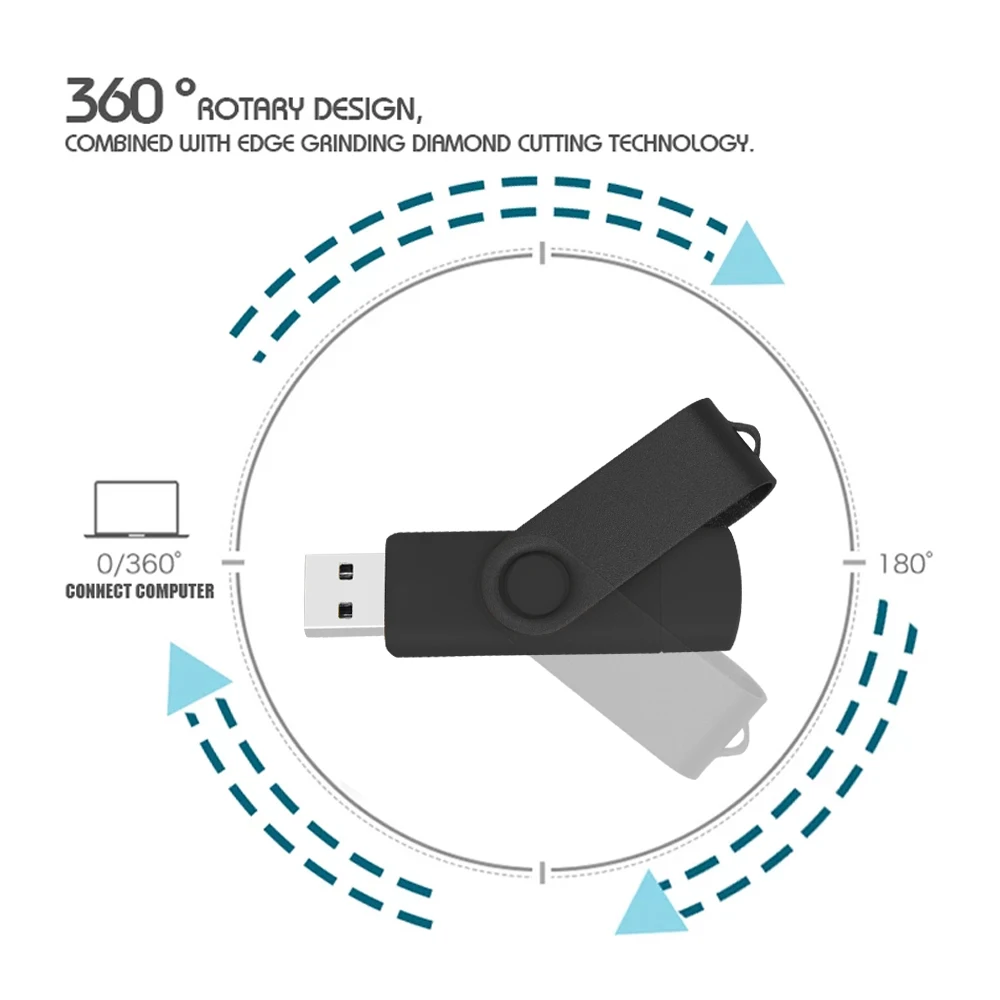 Chiavetta USB ad alta velocità chiavetta USB OTG chiavetta USB da 64gb Pen Drive girevole da 128gb per regalo aziendale Android Micro/PC