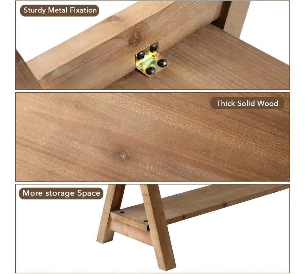 مقعد خشبي ريفي مقاس 30 بوصة، مقعد تخزين مدخل المزرعة لغرفة المعيشة وغرفة الطعام، لمسة نهائية طبيعية