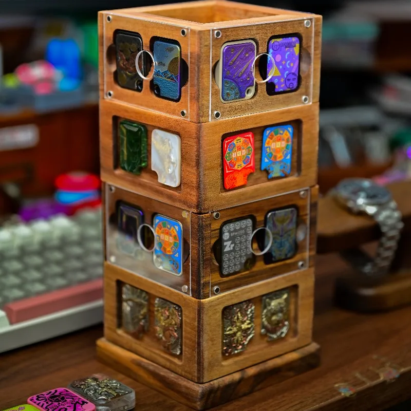 BPMODS EDC Nine-Grid Price Tag Display Rack and Fingertip Push-Tap Toy Storage Rack