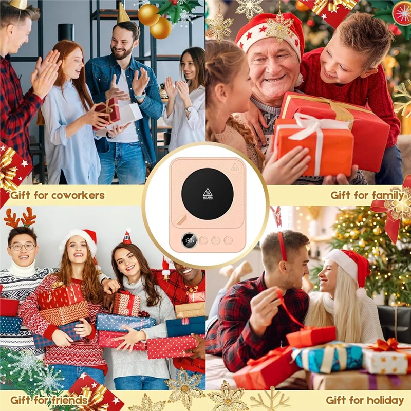 

A52Z Top Coffee Cup Warmer For Desk, Electric Heated Mug Cup Warmer, Auto Shut Off, Office Desk Home Kitchen Pink US Plug Easy I