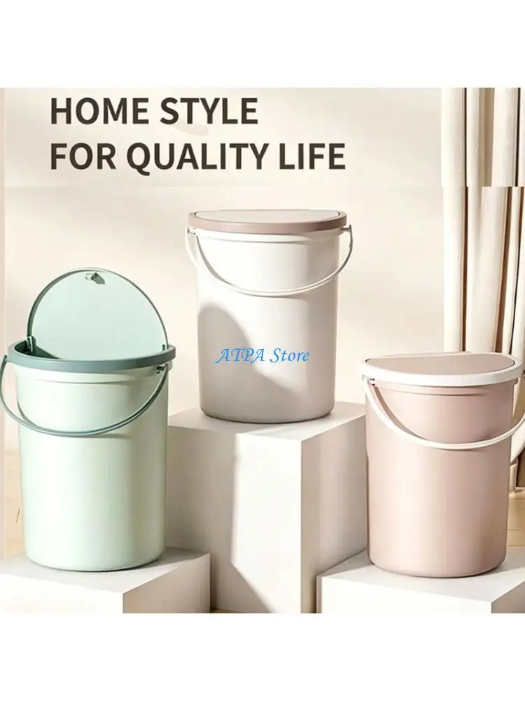 

U13C Plastic Wall Mounted Popping Up Trash Can For Motorhome Campers Boat 10 Liter White