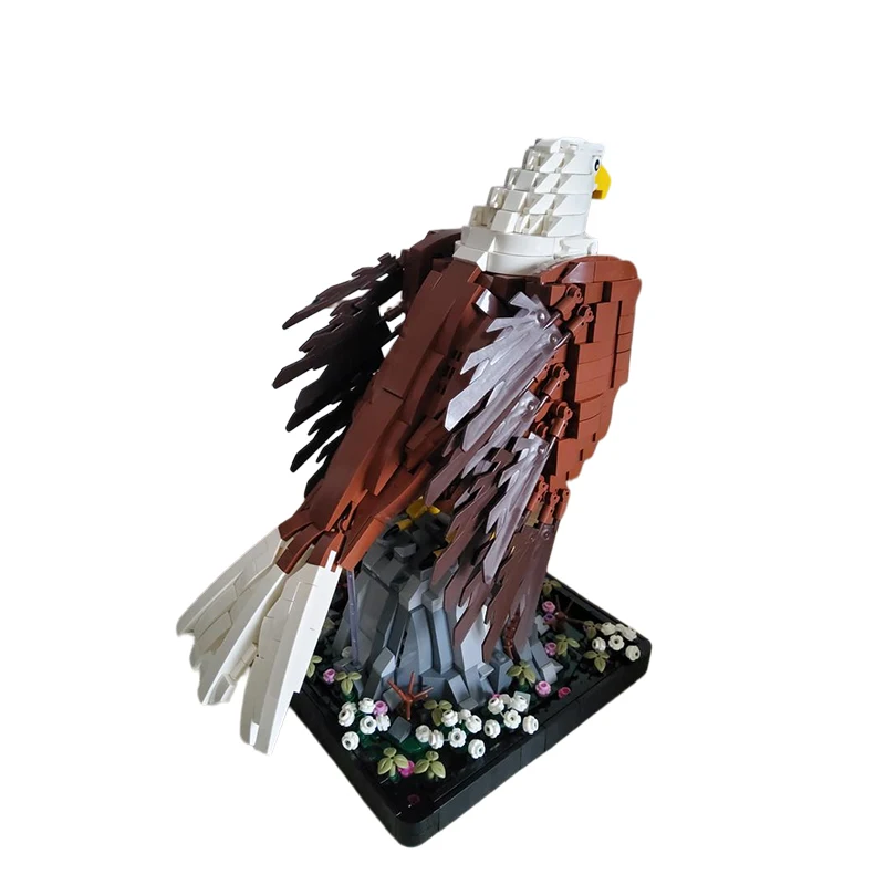 M‌OC Bald Eagle Animal Building Blocks Set 1472PCS Creative Construction Wildlife Model Brick Toy Holiday Gift for Adults Teens