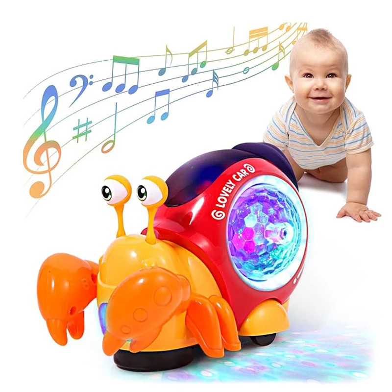 

Crawling Crab Baby Toy Walking Tummy Time Dancing Early Educational Interactive Musical Light Toys Toddler For Kids Gifts