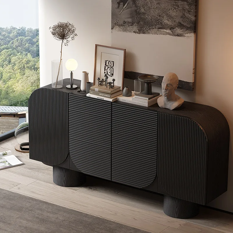 Vintage Solid Wood Dining Room Sideboard Minimalist Italian Modern Home Storage Cabinet  Featuring  Design