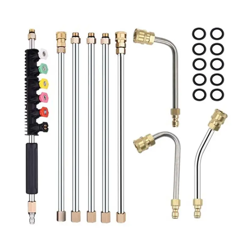 4000Psi Pressure Washer Extension Wand Kit With Spray Nozzle Power Washer Spray For Roof Cleaning Car Wash Easy To Use-A28K