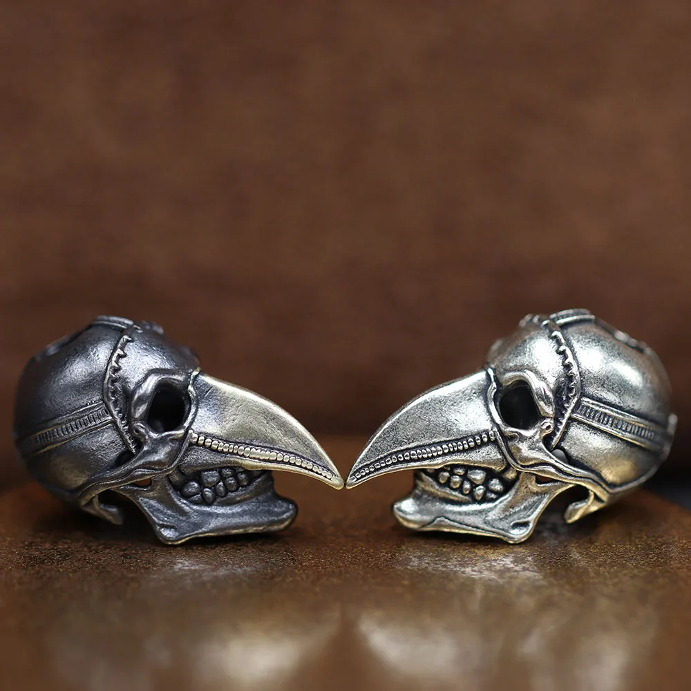 Beak Mask Skull Head Brass Knife Beads EDC DIY Paracord Woven Bracelets Lanyard Pendants Accessories Outdoor Tool Hangings Charm