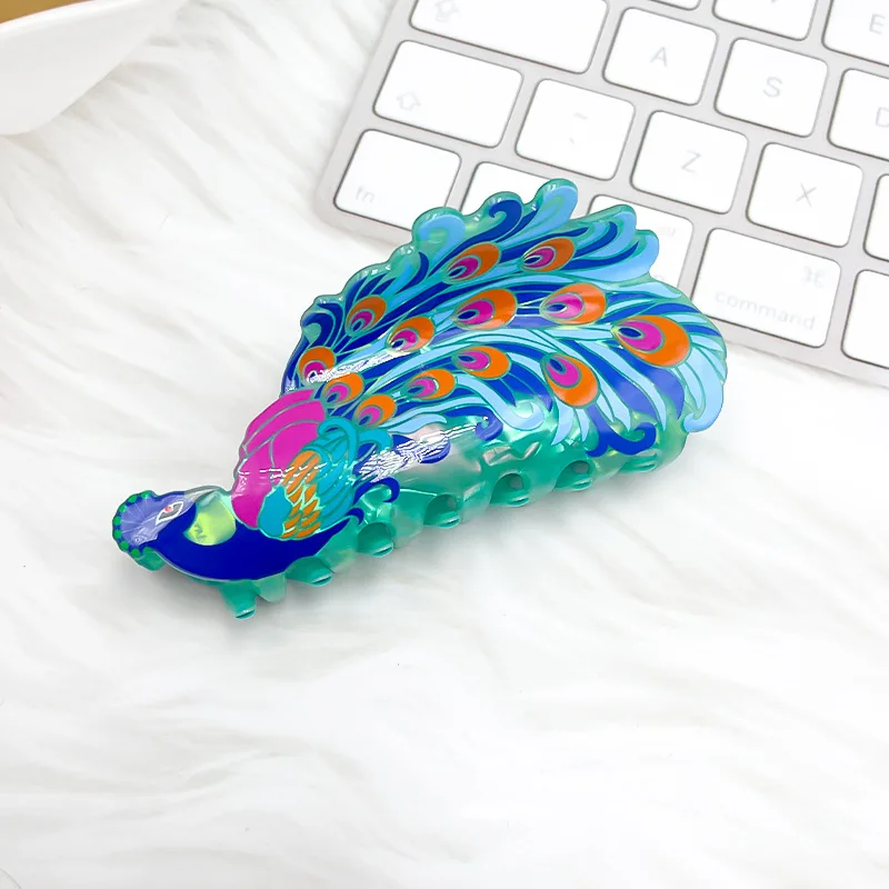 

НОВЫЙ восточный красивый коготь для волос, изысканный павлин, красочный индивидуальный дизайн, заколки для волос, аксессуары для волос для женщин и девочек