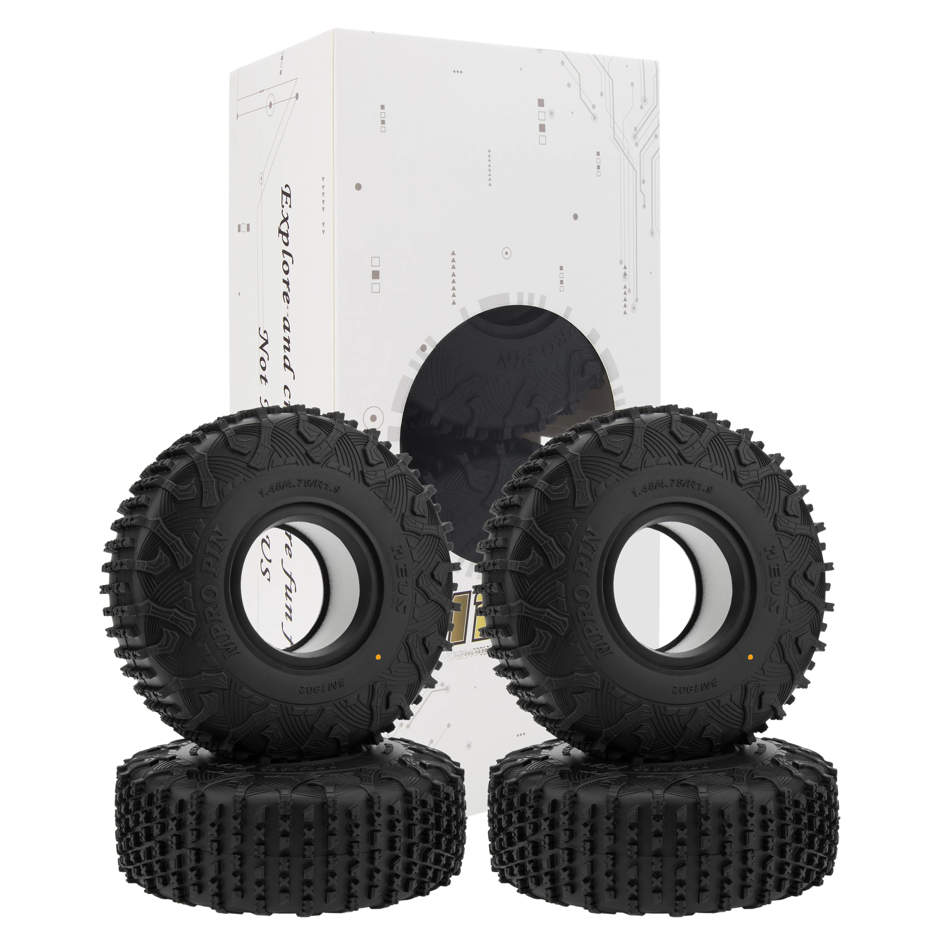 MEUS RACING 6 Super Bouncer Crawler Tires for Axial SCX10 Pro SCX10 TRX4 Redcat Gen8 1/10 RC Crawler Car, 1.77/4.75/R1.9