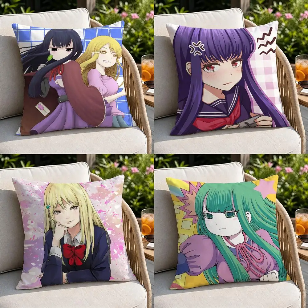 Anime High Score Girl Cushion Cover Soft Square Throw Pillow Covers Set for Sofa Bedroom Car Home Decoration